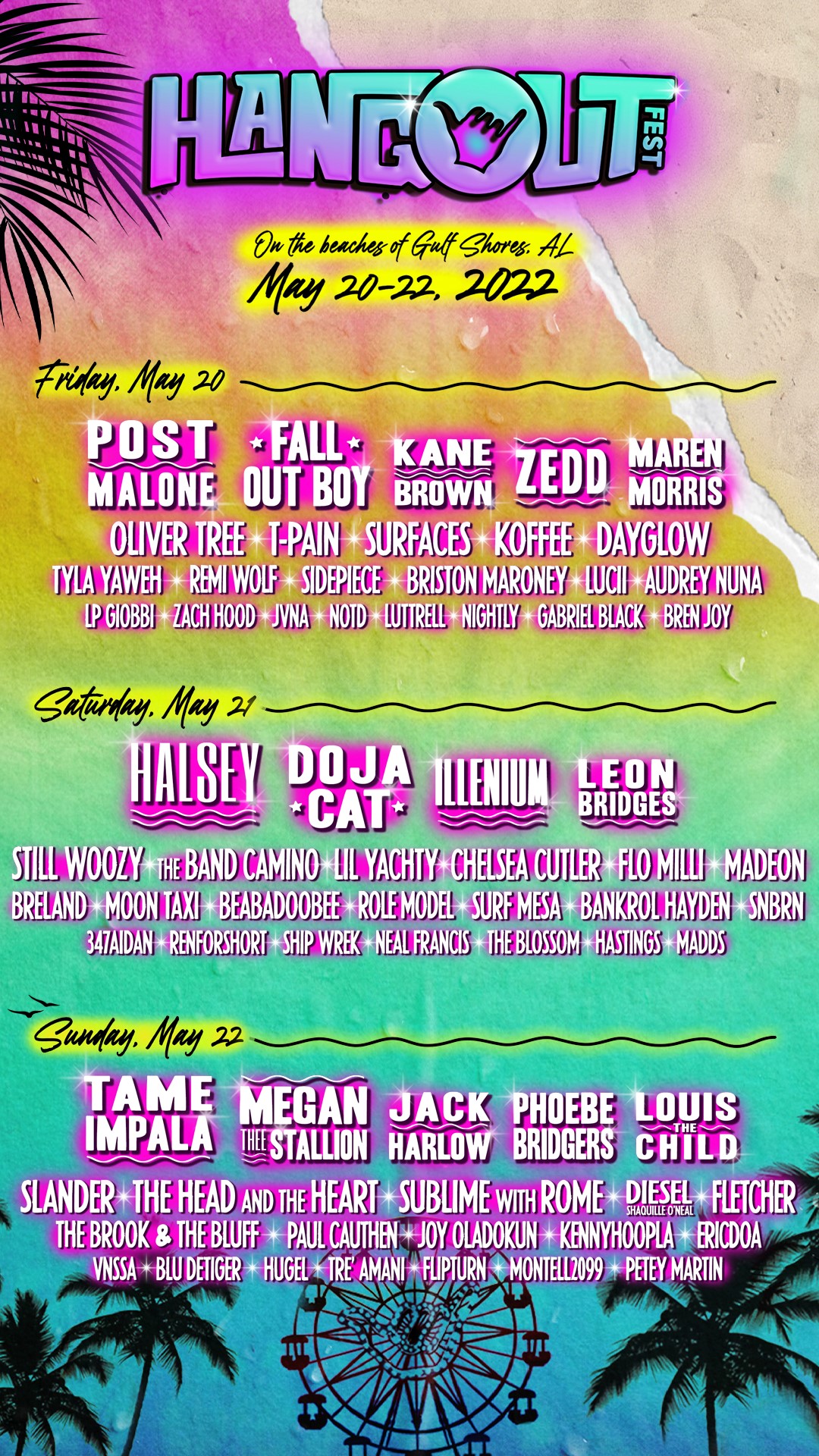 Hangout Music Festival Announces 2022 Lineup with Headliners Post
